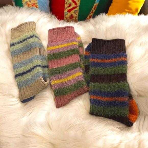 🆕️Cozy Fuzzy Striped Socks 3-Pack | Soft & Warm Fluffy Winter Lounge Socks🧦 - Picture 13 of 15